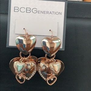 BCBG Dangling Heart Earrings
